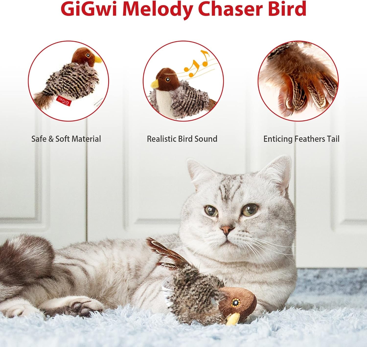 Interactive Chirping Bird Cat Toy – Realistic & Engaging Playtime!