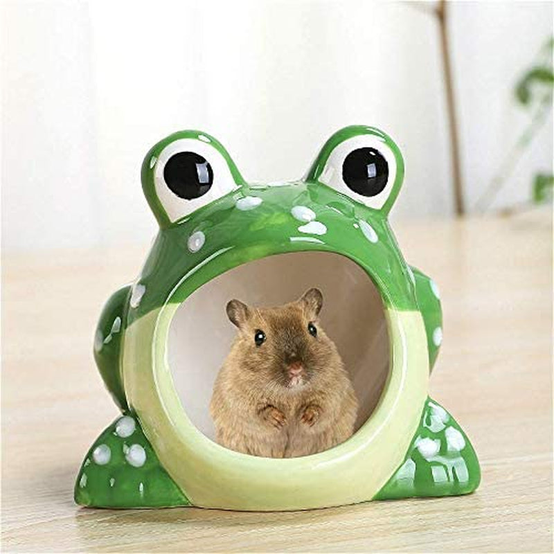 Ceramic Hamster Hideout Small Animal House Critter Bath, Ideal for Dwarf Hamsters and Gerbils, Pet Hideout Hut Cave