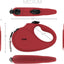 Monochrome 360° Tangle-Free Retractable Dog Leash | 16 Ft Strong Nylon Tape (Medium, Red)